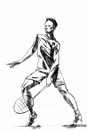 Badminton - Dibujo blanco y negro